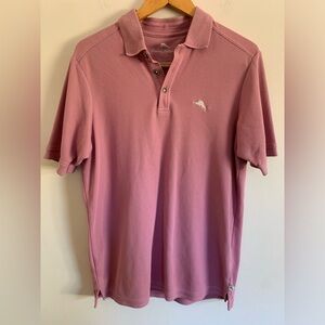 Tommy Bahama Polo Shirt Mens S Pink Confetti Preppy Collared Golf